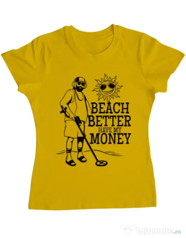 Tricou ADLER dama Beach better have my money Galben