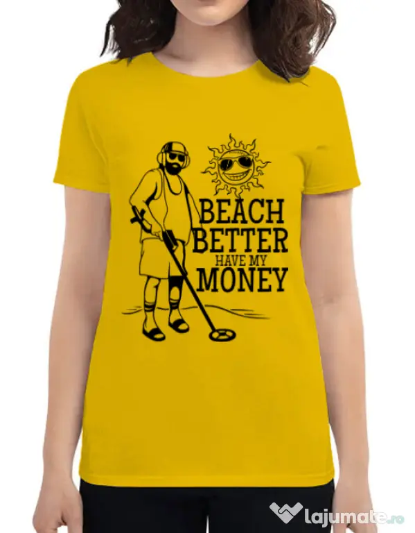Tricou ADLER dama Beach better have my money Galben