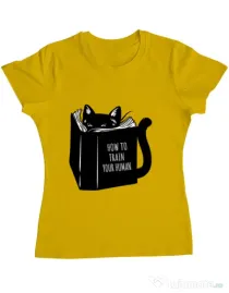 Tricou ADLER dama How to train your human Galben