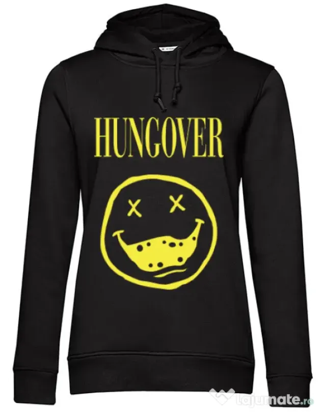 Hoodie dama cu gluga Hungover Negru