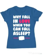 Tricou ADLER dama Why fall in love Albastru azuriu