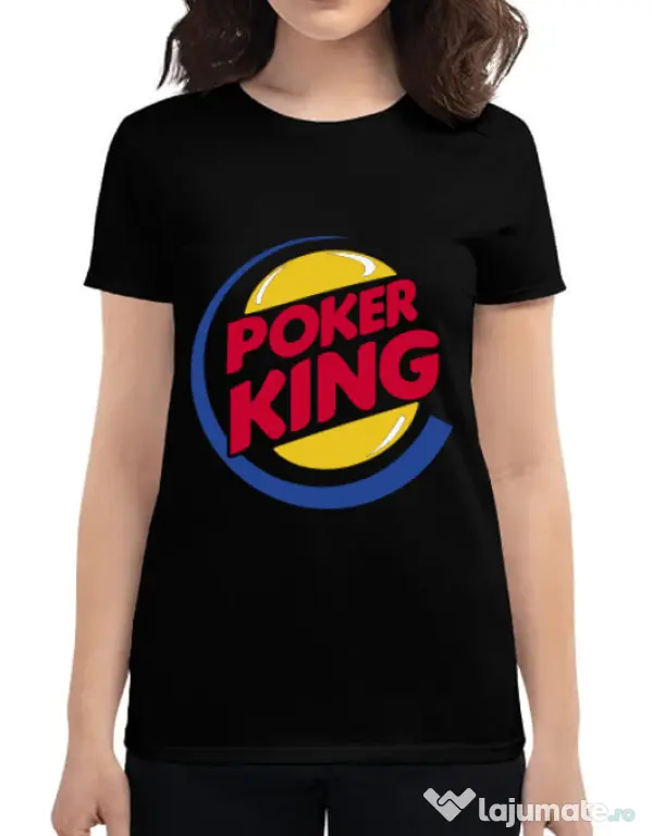 Tricou ADLER dama Poker King Negru