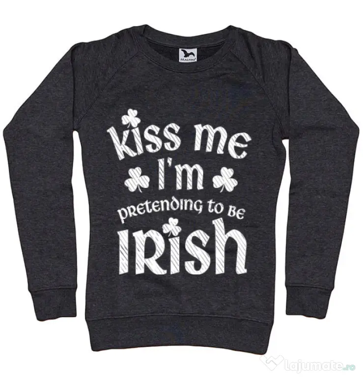 Bluza ADLER dama Pretending to be irish Negru melanj