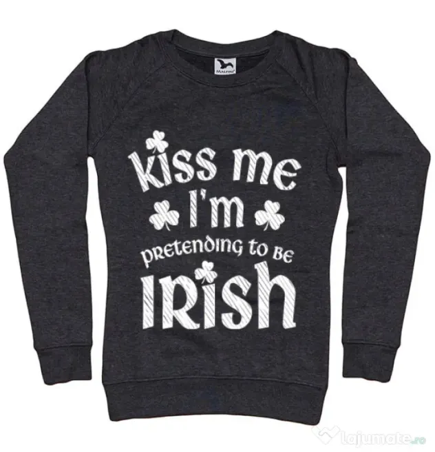Bluza ADLER dama Pretending to be irish Negru melanj
