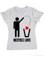 Tricou ADLER dama Recycle love Alb