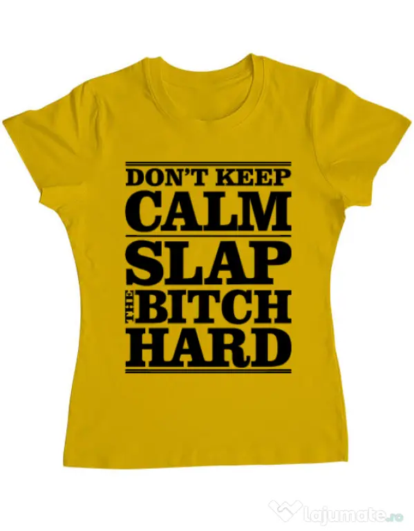 Tricou ADLER dama Slap the bitch Galben