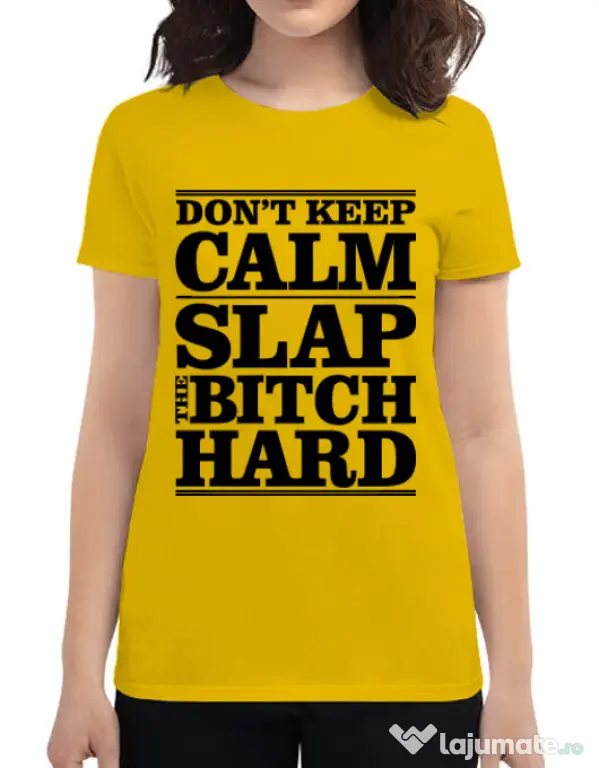 Tricou ADLER dama Slap the bitch Galben