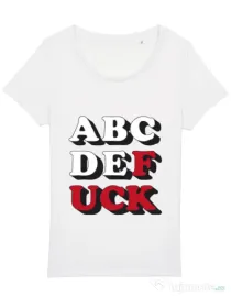 Tricou STANLEY STELLA dama The alphabet Alb