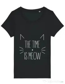 Tricou STANLEY STELLA dama The time is meow Negru