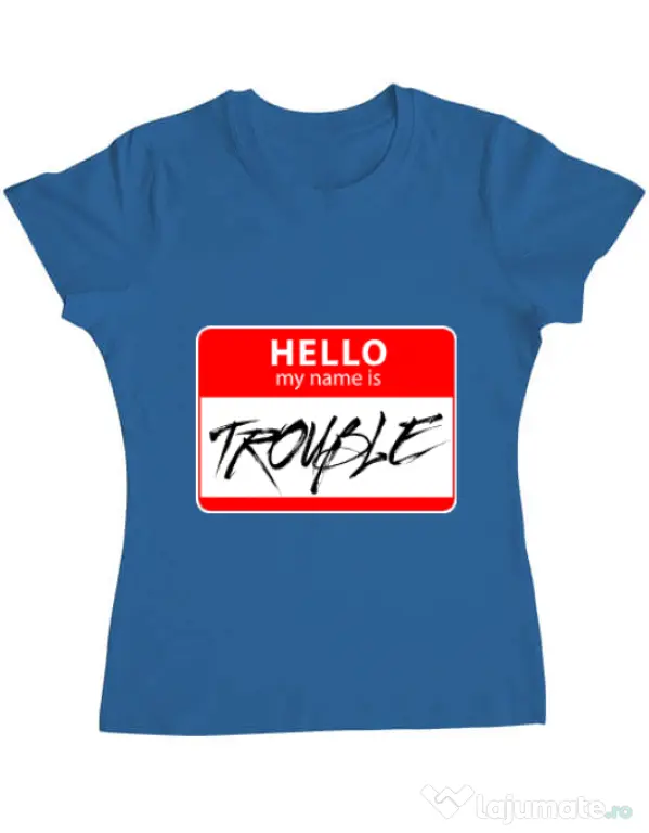Tricou ADLER dama Trouble Albastru azuriu