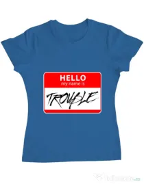 Tricou ADLER dama Trouble Albastru azuriu
