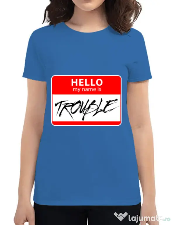 Tricou ADLER dama Trouble Albastru azuriu