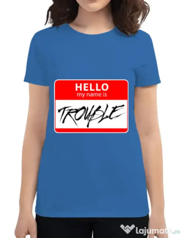 Tricou ADLER dama Trouble Albastru azuriu