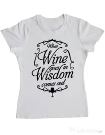 Tricou ADLER dama Wisdom wine Alb