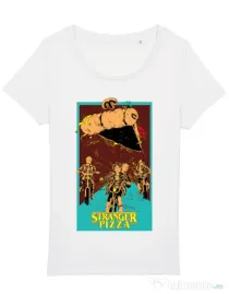 Tricou STANLEY STELLA dama Stranger pizza Alb