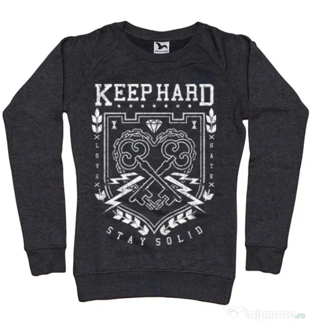 Bluza ADLER dama Keep Hard Negru melanj