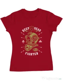 Tricou ADLER dama Deep Seas Fighter Rosu