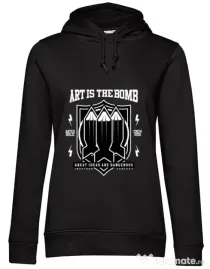 Hoodie dama cu gluga Art Is The Bomb Negru