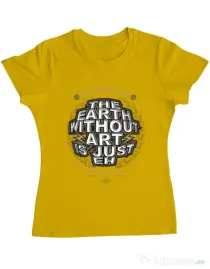 Tricou ADLER dama The Earth Without Art Galben