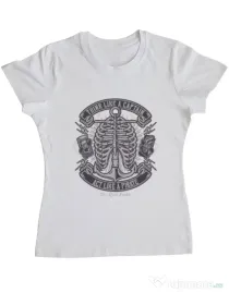 Tricou ADLER dama Think Like A Captain Act Like A Pirate Alb