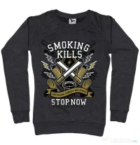 Bluza ADLER dama Smoking Kills Negru melanj