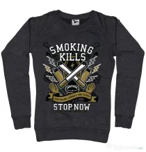 Bluza ADLER dama Smoking Kills Negru melanj