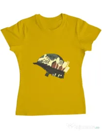 Tricou ADLER dama Born To Cook Galben
