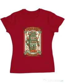 Tricou ADLER dama Vintage Robot Rosu