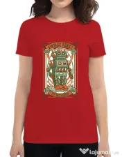 Tricou ADLER dama Vintage Robot Rosu