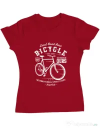 Tricou ADLER dama Bicycle Rosu