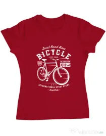 Tricou ADLER dama Bicycle Rosu