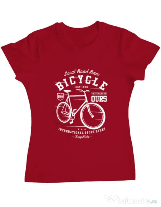 Tricou ADLER dama Bicycle Rosu