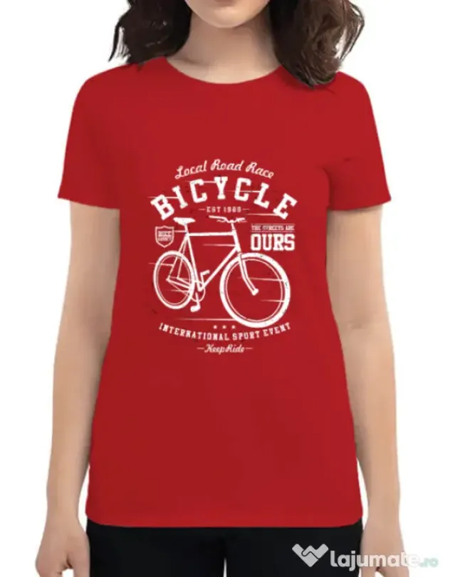 Tricou ADLER dama Bicycle Rosu