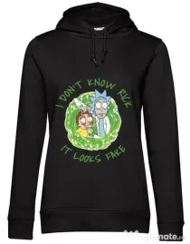 Hoodie dama cu gluga It looks fake Negru