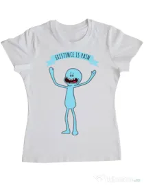 Tricou ADLER dama Existence is pain Alb