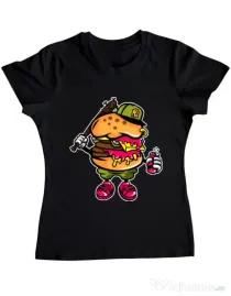 Tricou ADLER dama Bastard burger Negru