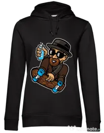 Hoodie dama cu gluga Chemical board Negru