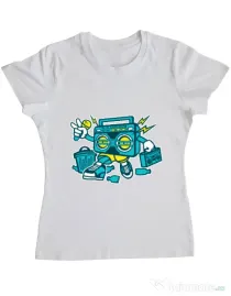 Tricou ADLER dama Boombox Alb