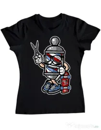 Tricou ADLER dama Barber Skater Negru