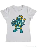 Tricou ADLER dama Skate bastard Alb