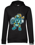 Hoodie dama cu gluga Skate bastard Negru