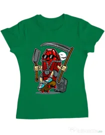 Tricou ADLER dama Coffin Skater Verde mediu