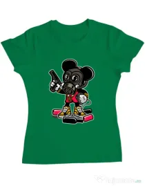 Tricou ADLER dama Gangsta Mouse Verde mediu