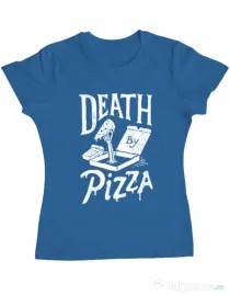 Tricou ADLER dama Death By Pizza Albastru azuriu