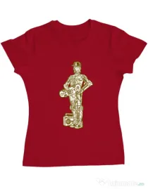 Tricou ADLER dama Street C3PO Rosu