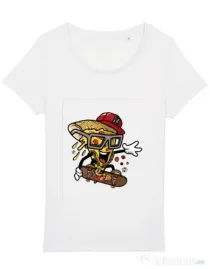 Tricou STANLEY STELLA dama Pizza Skater Alb