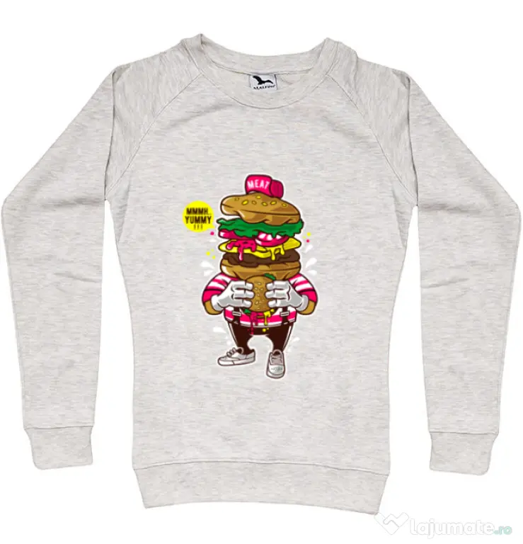 Bluza ADLER dama I Love Burger Migdala melanj