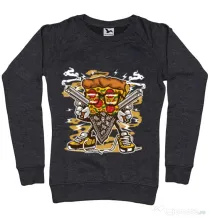Bluza ADLER dama Pizza Gangster Negru melanj