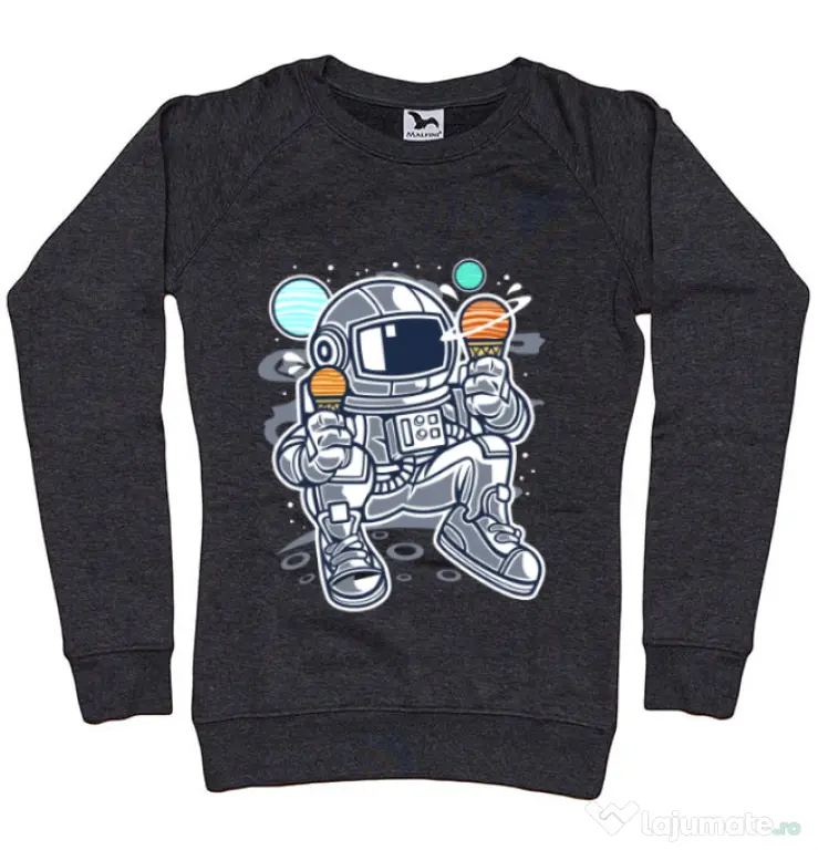 Bluza ADLER dama Astronaut Ice Cream Negru melanj