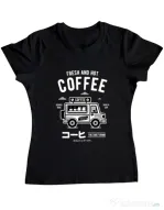 Tricou ADLER dama Coffee Van Negru
